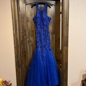 Blue sequin mermaid pageant/prom dress